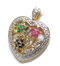 セール/碌山/３ストーンのフラワーデザイン・ハートペンダント