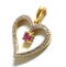 セール/碌山/ルビーのオープンハートペンダント