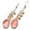 セール/碌山/チェリークォーツとパールの雫ピアス